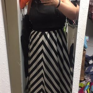 Black and white formal dress